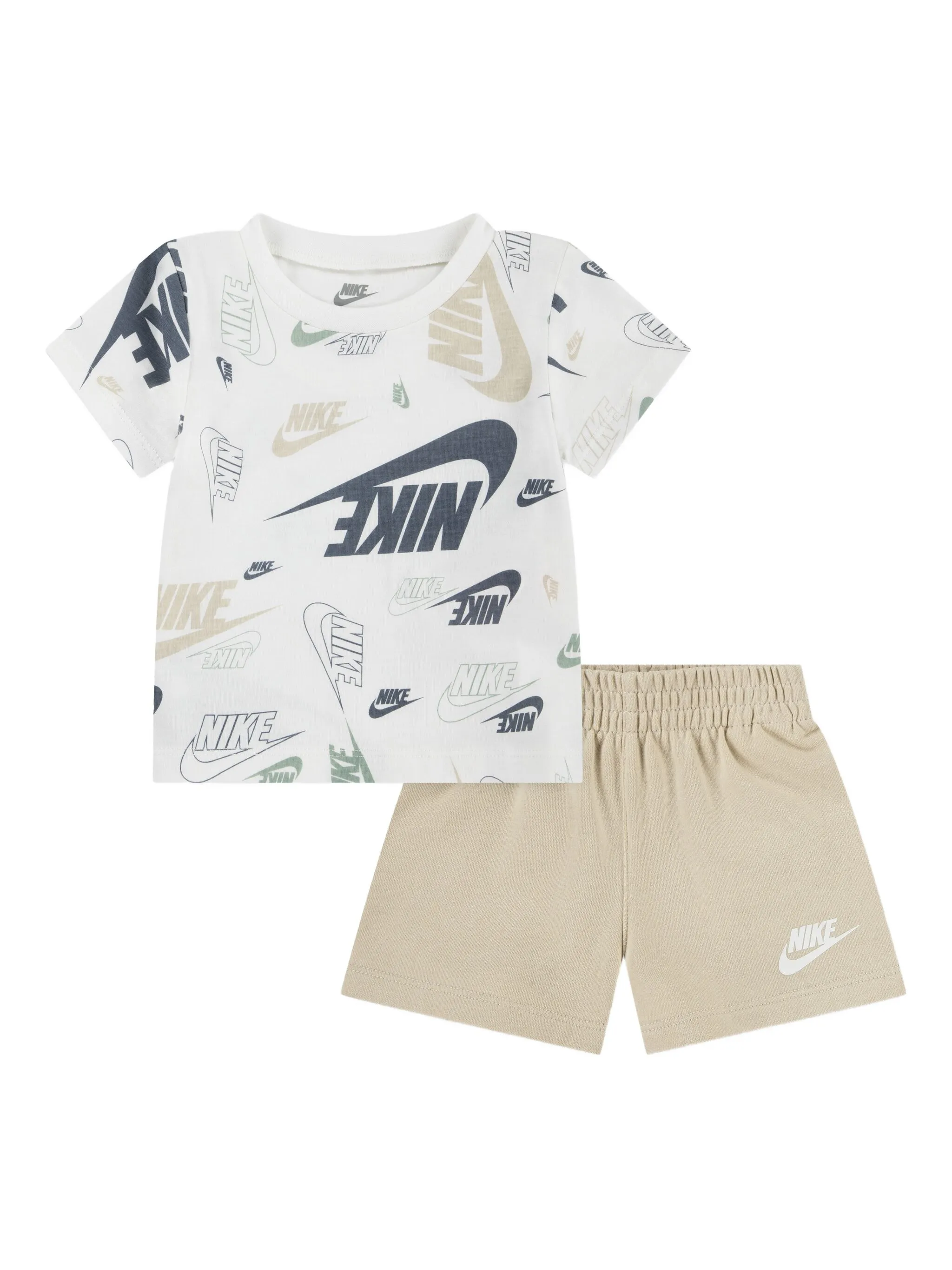 Комплект из футболки и шортов с логотипом Nike Kids, бежевый
Комплект из футболки и шортов с логотипом Nike Kids, бежевый
