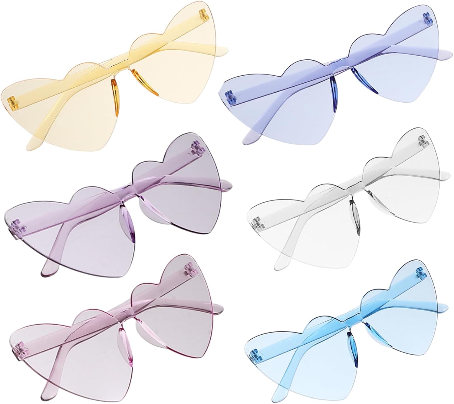 BESTYASH 6 шт. Солнцезащитные очки в форме сердца без оправы, очки для вечеринок и мероприятий, забавные солнцезащитные очки в форме сердца для женщин и мужчин, прозрачные, конфетных цветов, реквизит для фотосессий, Assorted Color
BESTYASH 6 шт. Солнцезащитные очки в форме сердца без оправы, очки для вечеринок и мероприятий, забавные солнцезащитные очки в форме сердца для женщин и мужчин, прозрачные, конфетных цветов, реквизит для фотосессий, Assorted Color