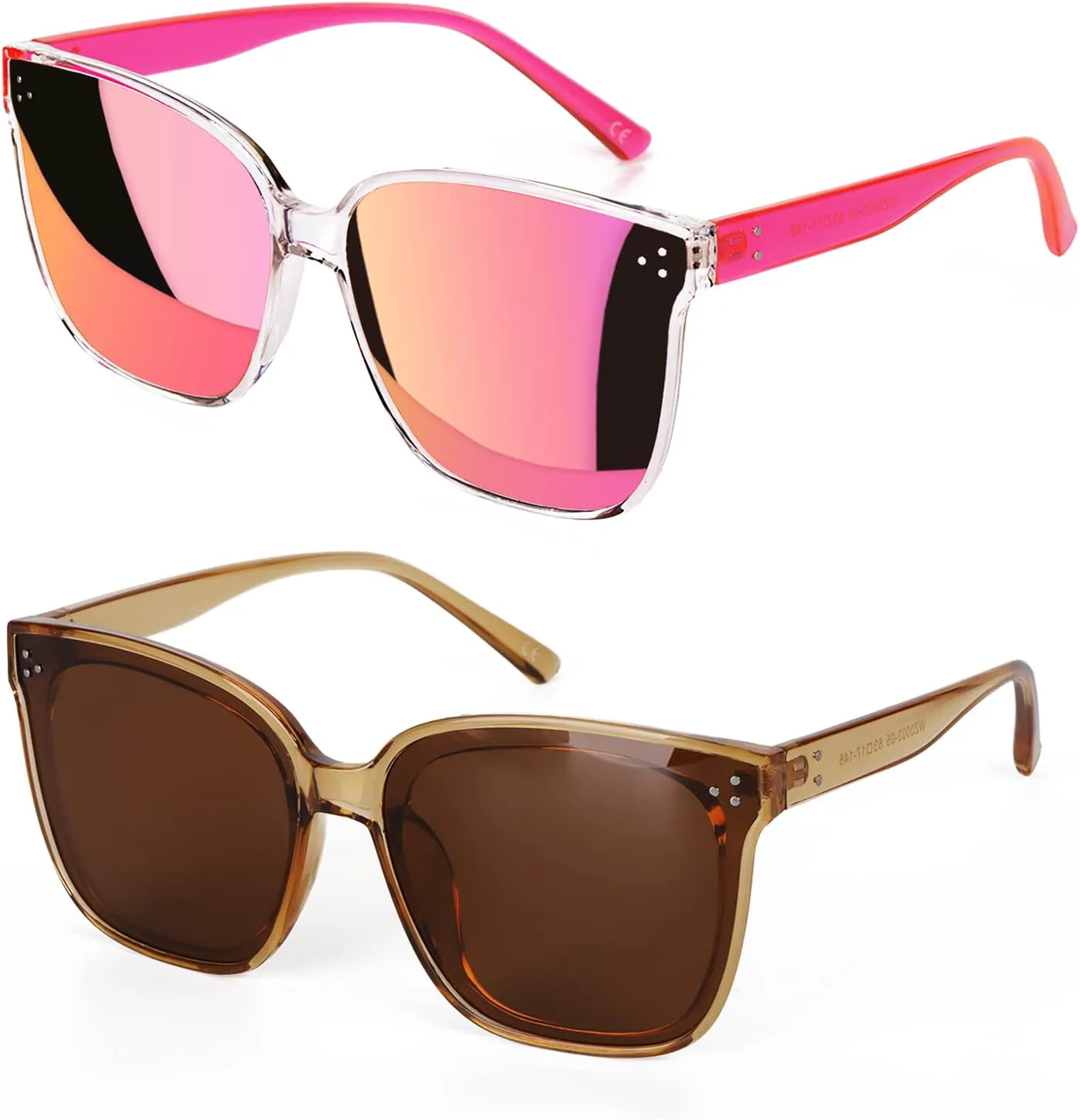 Женские солнцезащитные очки Sumato, большие розовые солнцезащитные очки для женщин с модными зеркальными линзами, блокирующими УФ-излучение UV400, Pink+brown
Женские солнцезащитные очки Sumato, большие розовые солнцезащитные очки для женщин с модными зеркальными линзами, блокирующими УФ-излучение UV400, Pink+brown