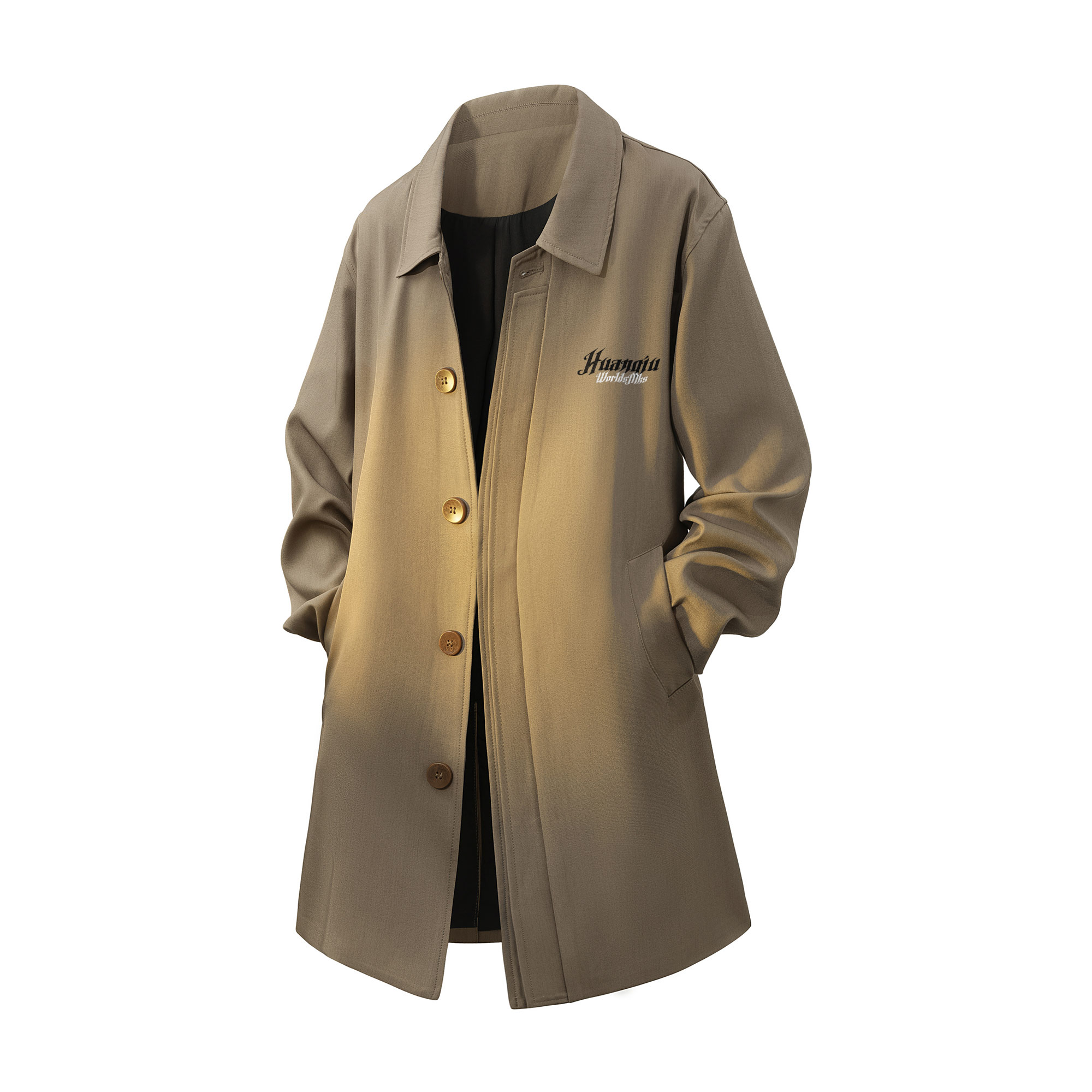 Тренч Unisex Lapel Moderate HUANQIU, хаки
Тренч Unisex Lapel Moderate HUANQIU, хаки