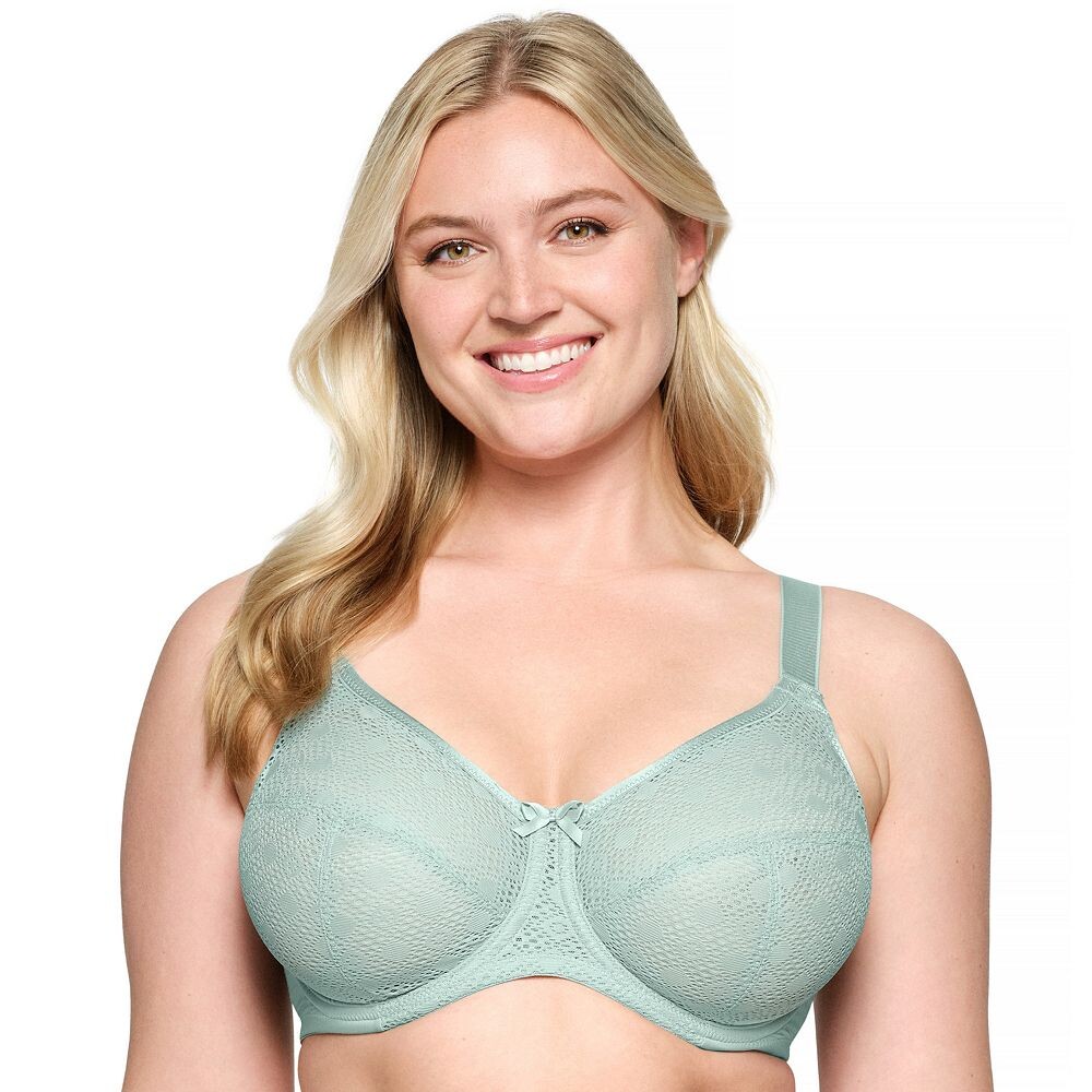 Плюс размер Glamorise Кружевной бюстгальтер на косточках для полной фигуры Comfort Wonderпроводник 9855, цвет Jade 
Плюс размер Glamorise Кружевной бюстгальтер на косточках для полной фигуры Comfort Wonderпроводник 9855, цвет Jade