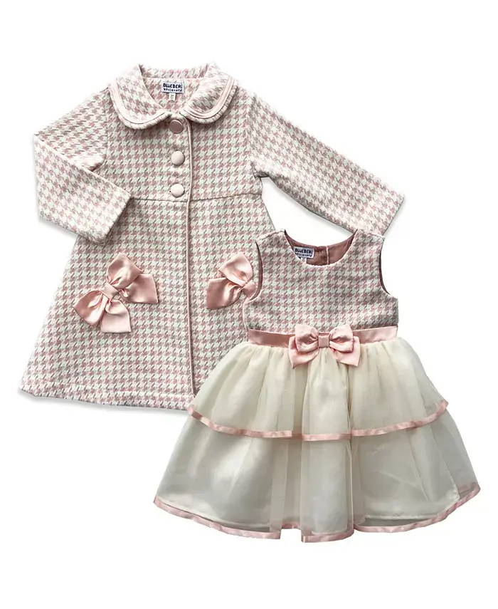 Детский комплект для девочек из двух предметов: пальто и платье в клетку гусиная лапка Blueberi Boulevard, розовый
Детский комплект для девочек из двух предметов: пальто и платье в клетку гусиная лапка Blueberi Boulevard, розовый
