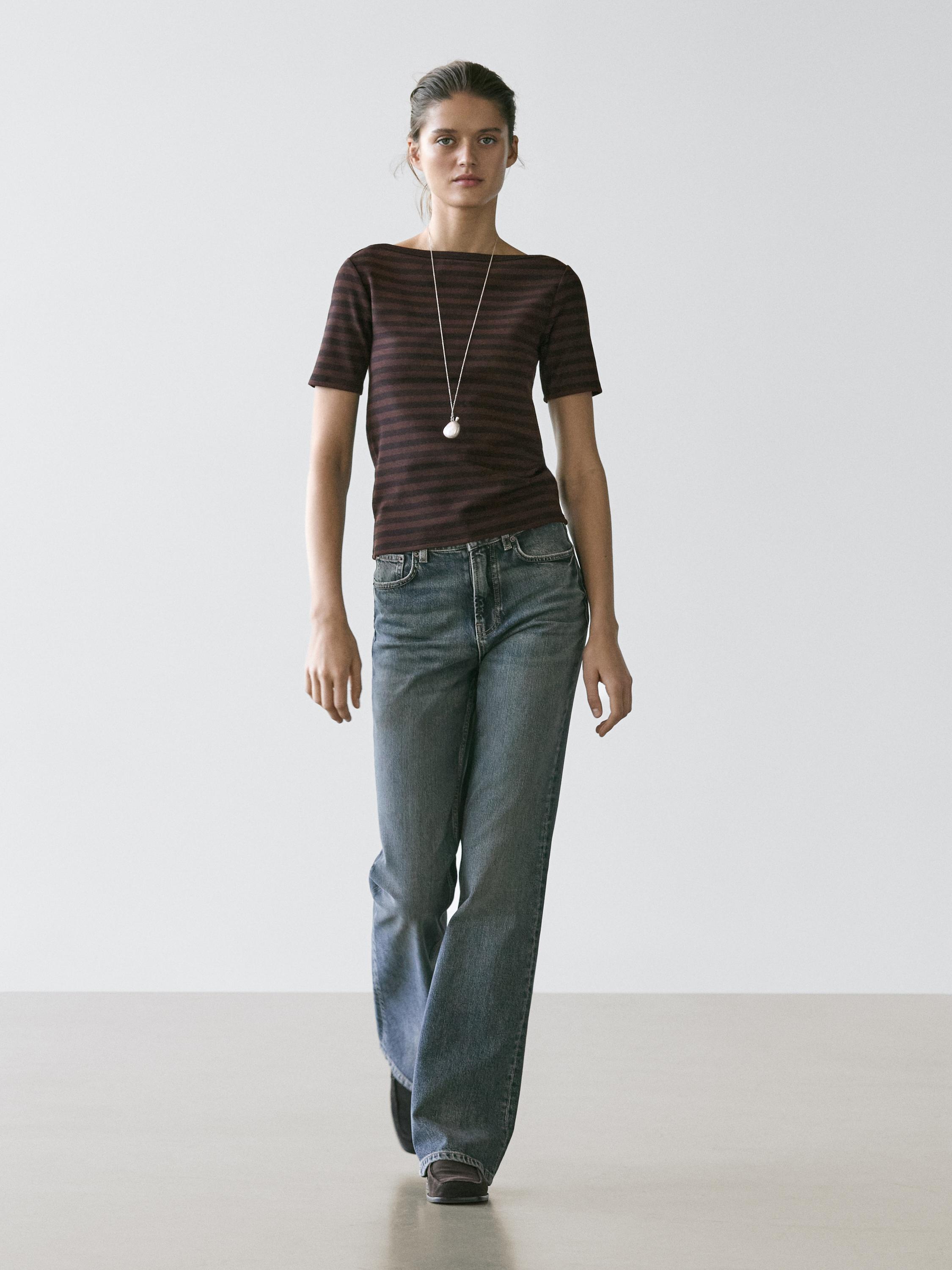 Футболка с коротким рукавом в полоску и вырезом «лодочка» Massimo Dutti, brown, Коричневый, Футболка с коротким рукавом в полоску и вырезом «лодочка» Massimo Dutti, brown
Футболка с коротким рукавом в полоску и вырезом «лодочка» Massimo Dutti, brown, Коричневый, Футболка с коротким рукавом в полоску и вырезом «лодочка» Massimo Dutti, brown