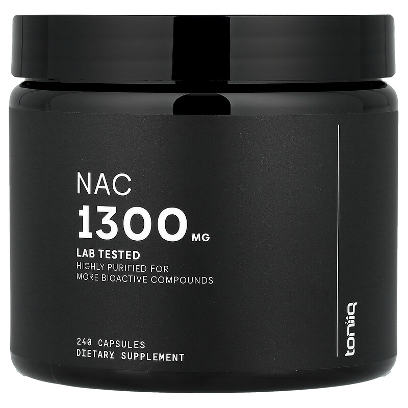 Toniiq, NAC, 650 мг, 240 капсул (650 мг в капсуле)
Toniiq, NAC, 650 мг, 240 капсул (650 мг в капсуле)