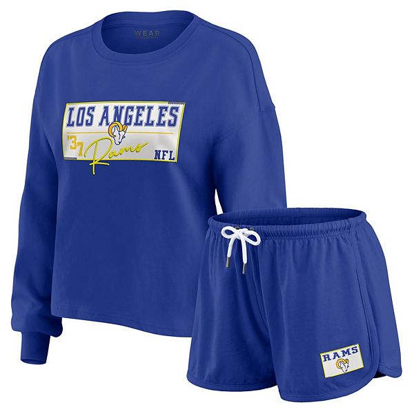 Женский лонгслив и шорты для отдыха royal los angeles rams heavy rugby jersey Wear By Erin Andrews
Женский лонгслив и шорты для отдыха royal los angeles rams heavy rugby jersey Wear By Erin Andrews