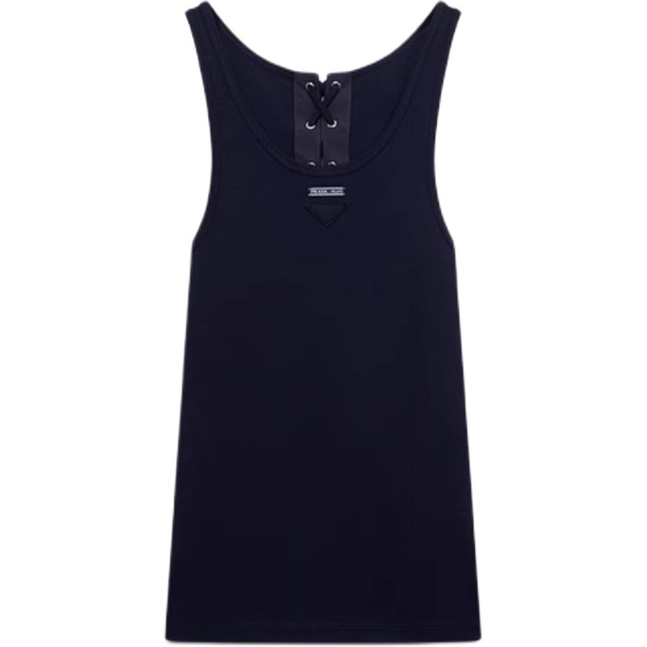 Топ-майка с треугольной вставкой и V-образным вырезом PRADA, синий
Топ-майка с треугольной вставкой и V-образным вырезом PRADA, синий