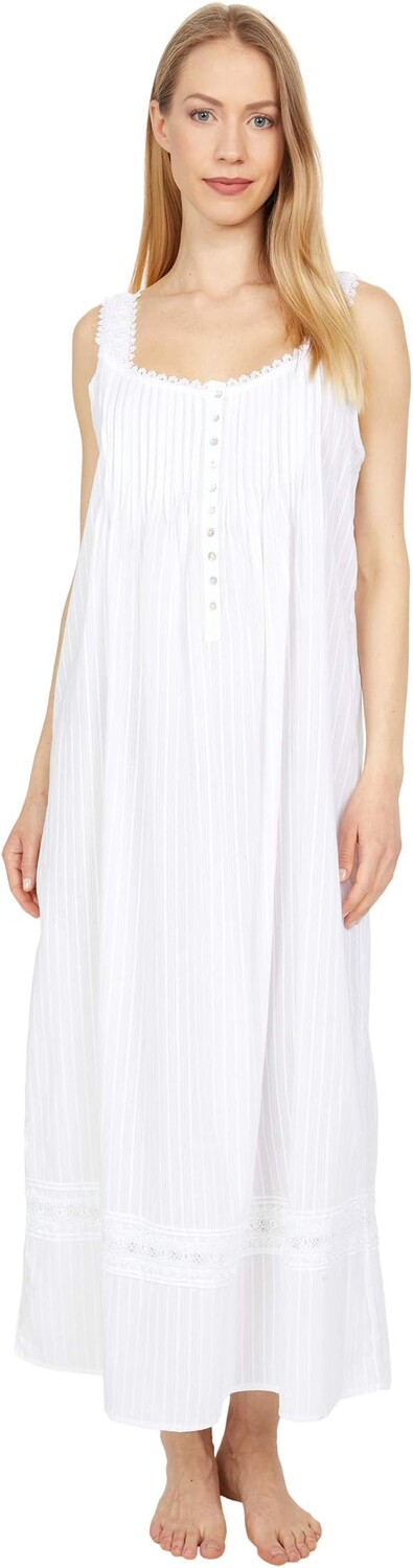 Тканая балетная ночная рубашка без рукавов из хлопка в полоску с добби Eileen West, белый
Тканая балетная ночная рубашка без рукавов из хлопка в полоску с добби Eileen West, белый