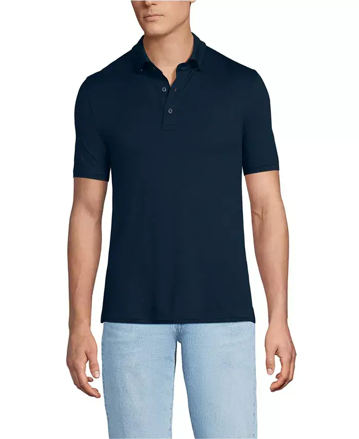 Мужская поло с коротким рукавом для прохлады и комфорта Lands' End, синий
Мужская поло с коротким рукавом для прохлады и комфорта Lands' End, синий