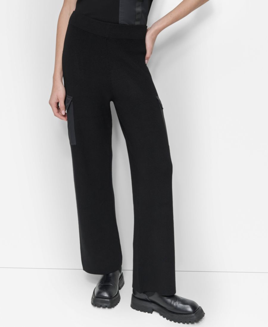 Женские трикотажные брюки-карго прямого кроя DKNY, Black
Женские трикотажные брюки-карго прямого кроя DKNY, Black