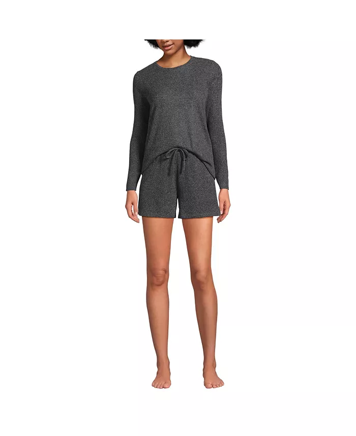Женский уютный пижамный комплект из двух предметов с начесом в рубчик: топ с длинными рукавами и шорты Lands' End, серый
Женский уютный пижамный комплект из двух предметов с начесом в рубчик: топ с длинными рукавами и шорты Lands' End, серый