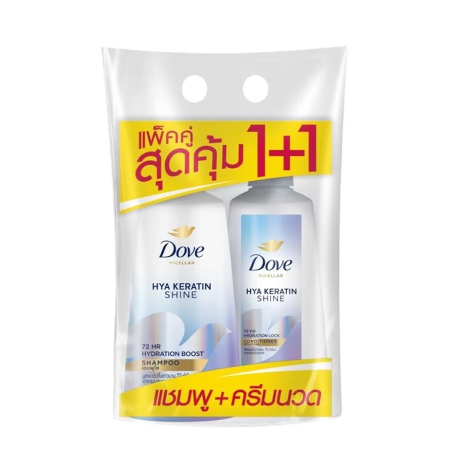 Dove Мицеллярный шампунь + кондиционер Hya Keratin Shine, 350 мл, двойная упаковка, Purple
Dove Мицеллярный шампунь + кондиционер Hya Keratin Shine, 350 мл, двойная упаковка, Purple