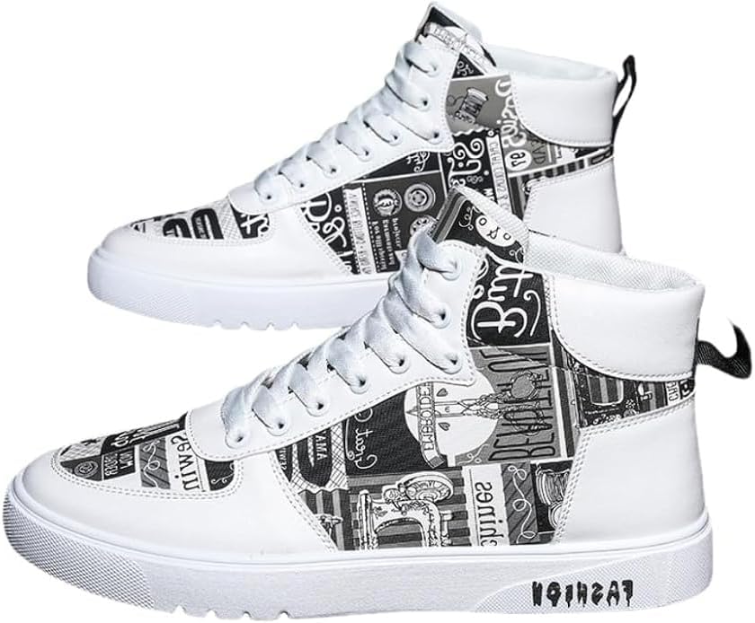 Модные мужские кроссовки Hhhchpm High Top с шнуровкой, повседневная обувь для прогулок на улице - противоскользящие и долговечные, черный
Модные мужские кроссовки Hhhchpm High Top с шнуровкой, повседневная обувь для прогулок на улице - противоскользящие и долговечные, черный