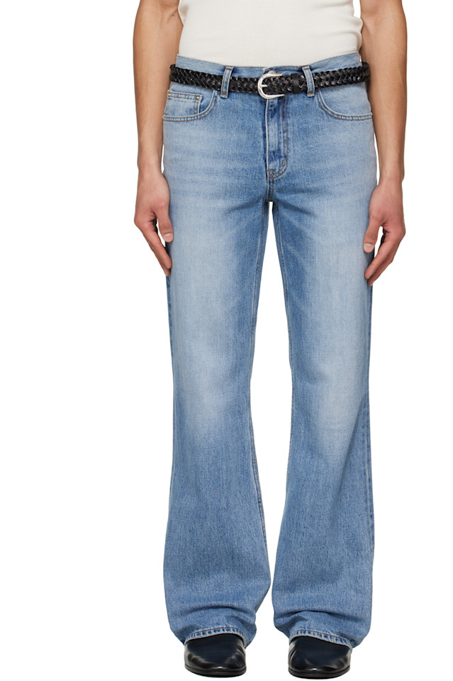 Tonywack Синие джинсы-клеш с потертостями
Tonywack Синие джинсы-клеш с потертостями