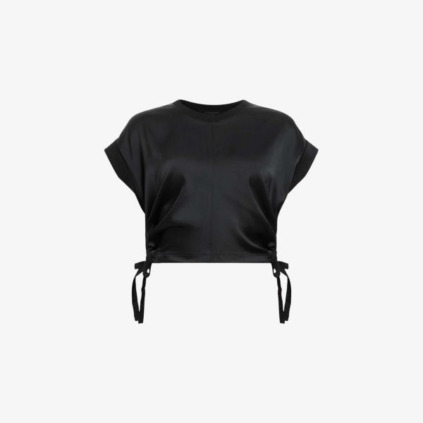 Топ Allsaints Mira из стрейч-сатина облегающий укороченный, черный
Топ Allsaints Mira из стрейч-сатина облегающий укороченный, черный