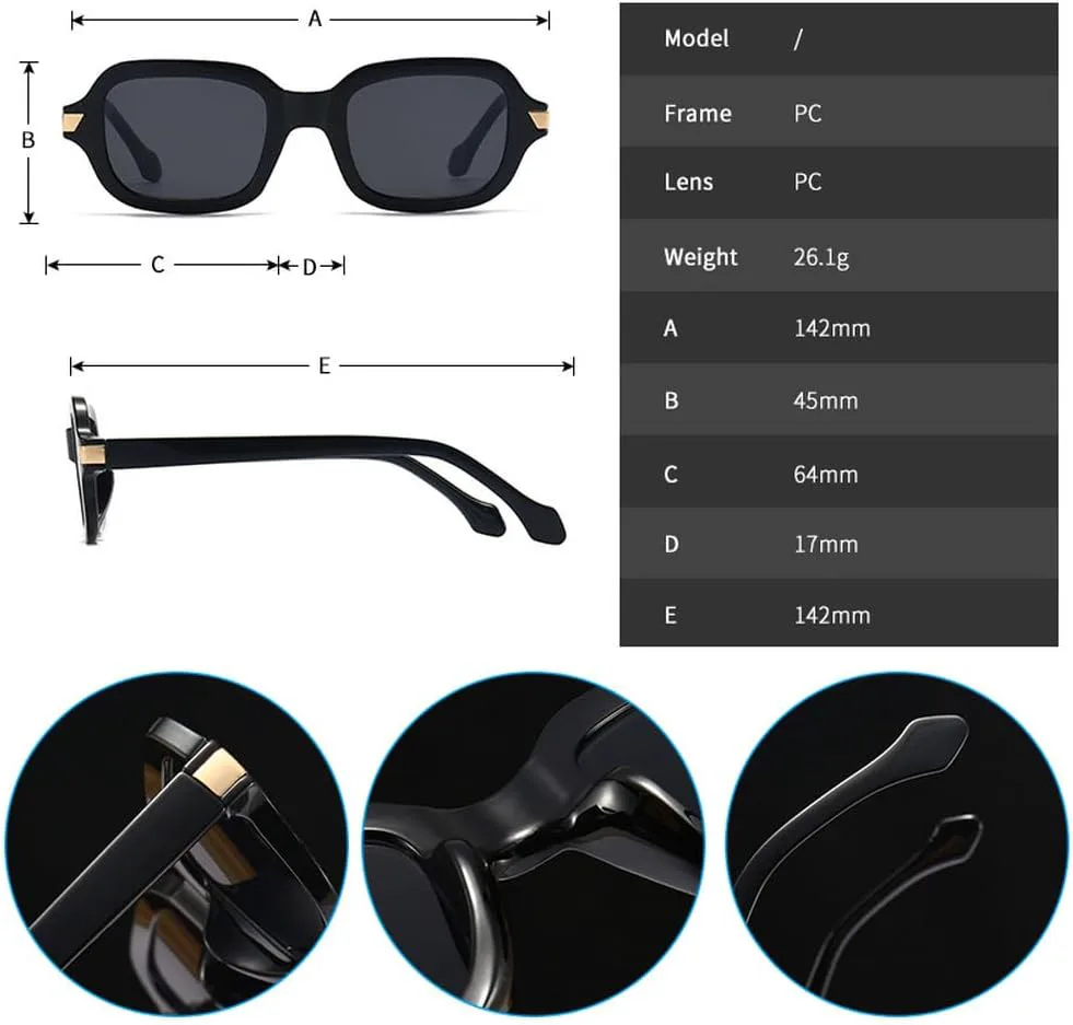 Винтажные женские солнцезащитные очки, модный тренд, популярные солнцезащитные очки в стиле ретро с заклепками, маленькие очки для женщин LVTFCO, Black Clear
Винтажные женские солнцезащитные очки, модный тренд, популярные солнцезащитные очки в стиле ретро с заклепками, маленькие очки для женщин LVTFCO, Black Clear