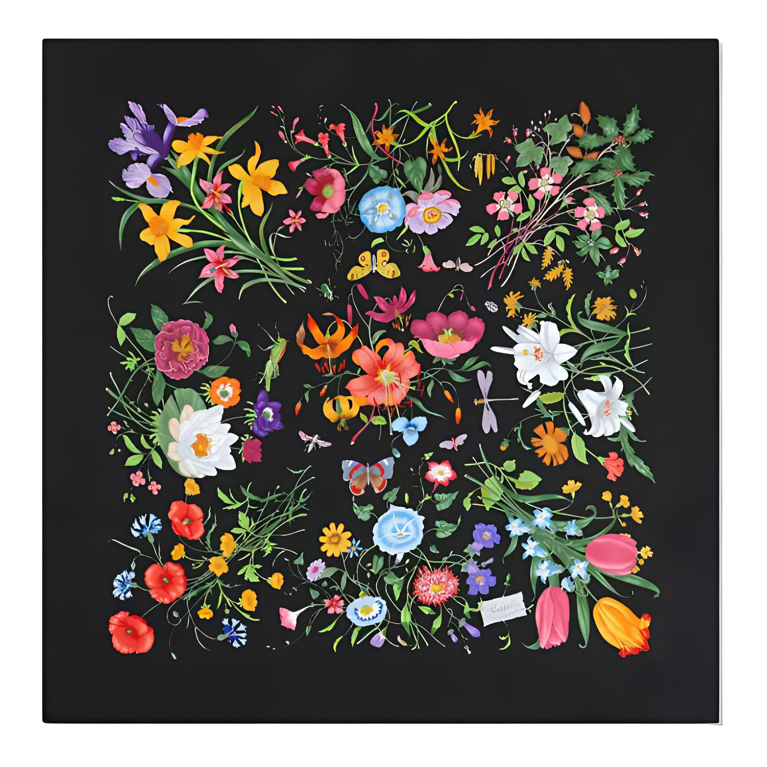 GUCCI Шёлковый кашемировый платок с цветочным принтом, Black
GUCCI Шёлковый кашемировый платок с цветочным принтом, Black