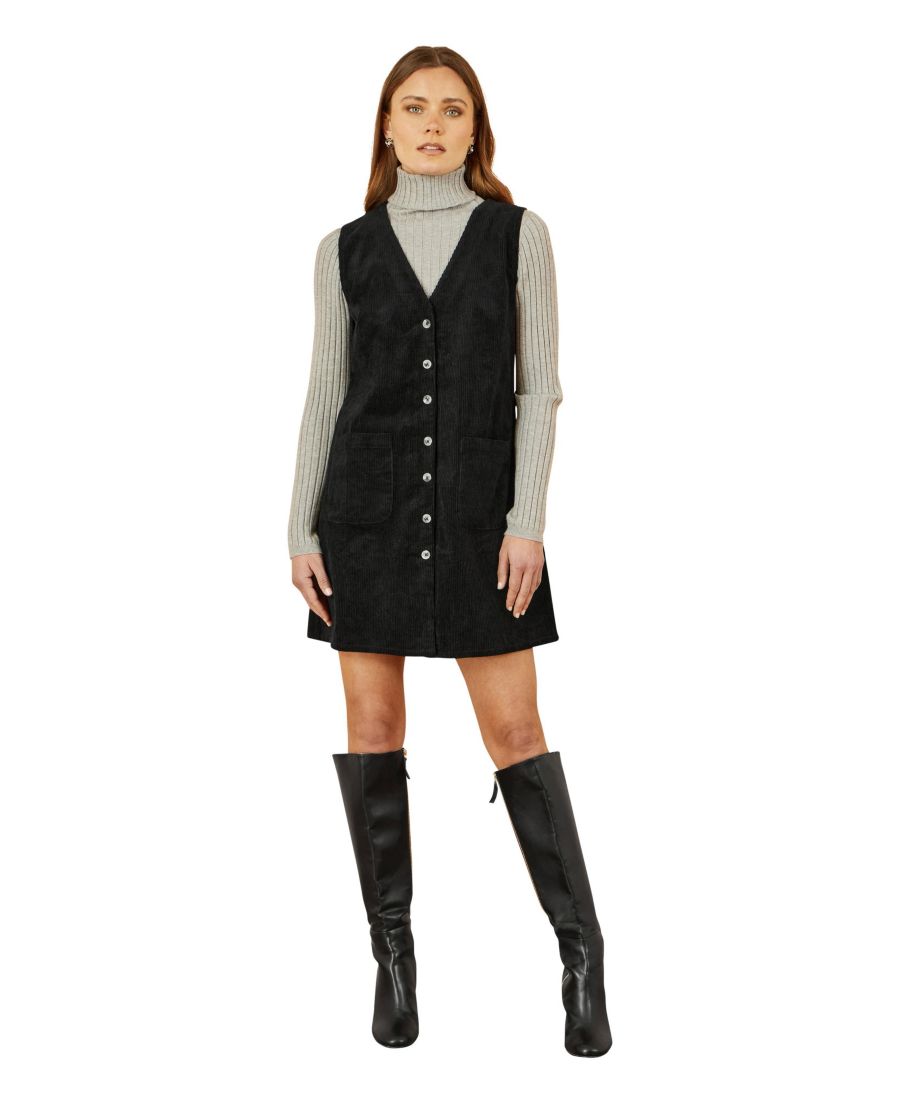 Женское вельветовое платье-туника с карманами Yumi, Black
Женское вельветовое платье-туника с карманами Yumi, Black