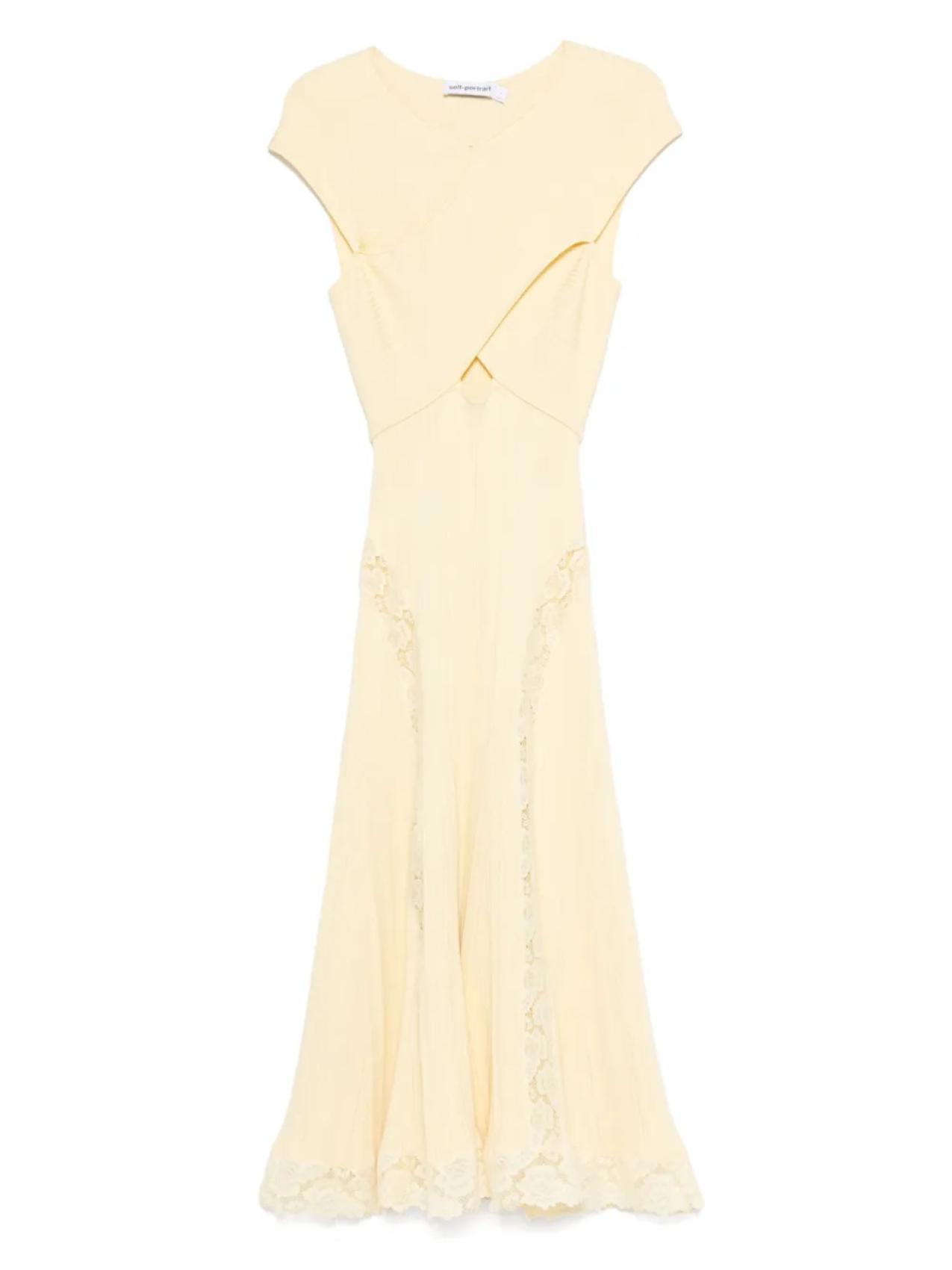 Трикотажное платье миди с кружевной вставкой Self-Portrait, желтый
Трикотажное платье миди с кружевной вставкой Self-Portrait, желтый