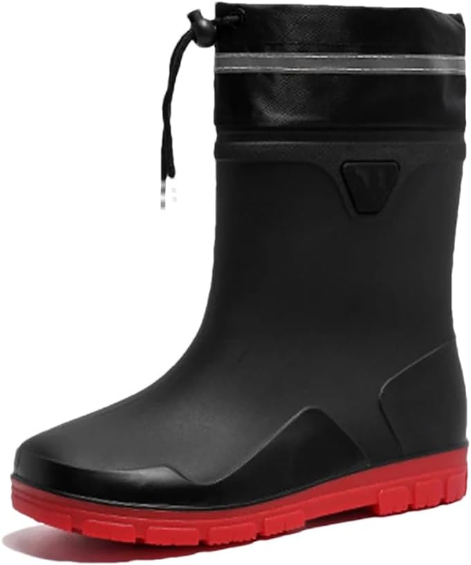 Wjnvfioo Мужские водонепроницаемые ботинки для дождя Обувь для рыбалки Водонепроницаемые резиновые дождевые сапоги Нескользящие дождевые ботинки, черный/красный
Wjnvfioo Мужские водонепроницаемые ботинки для дождя Обувь для рыбалки Водонепроницаемые резиновые дождевые сапоги Нескользящие дождевые ботинки, черный/красный