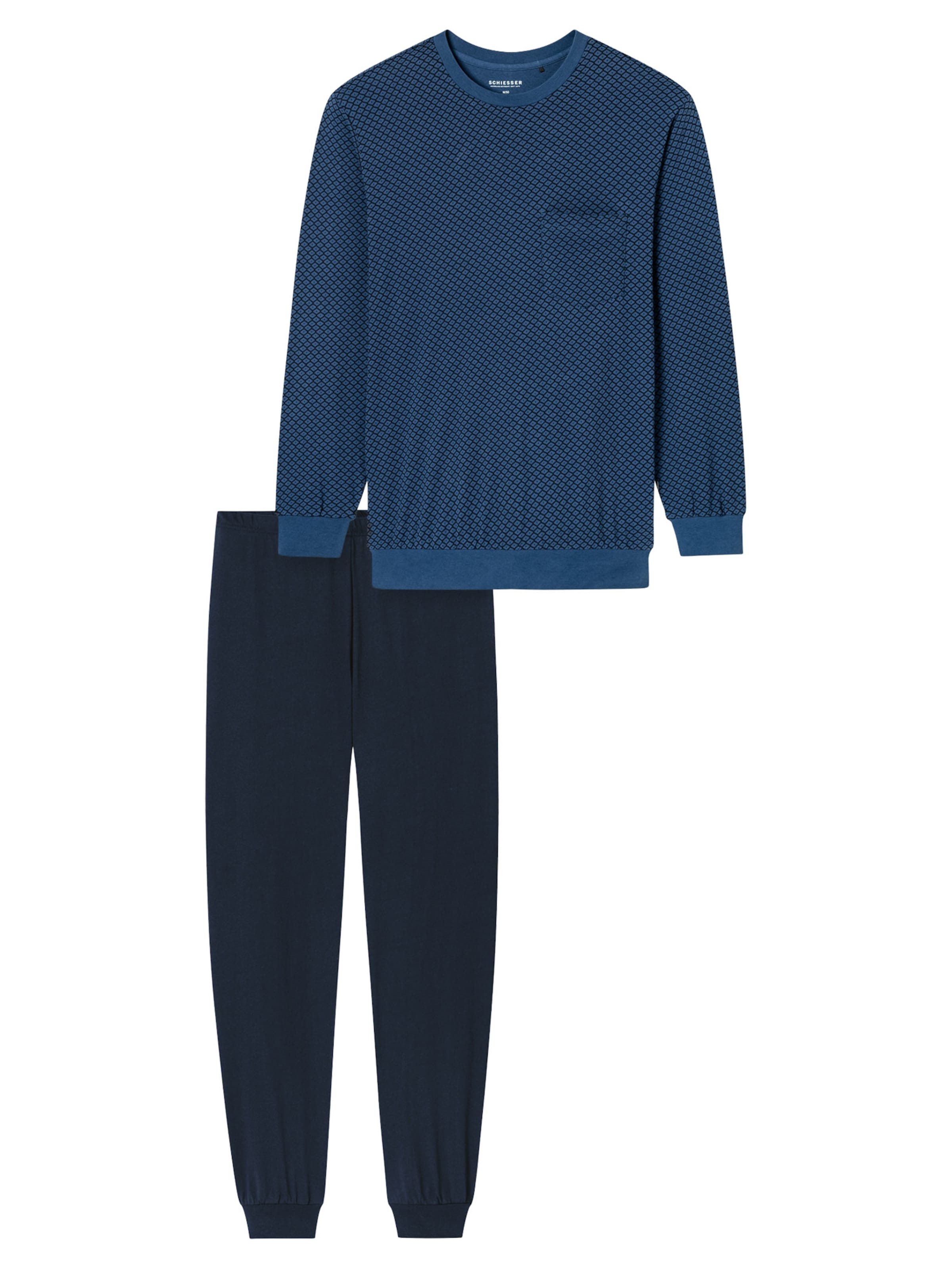 SCHIESSER Длинная пижама 'Comfort Essentials' в синем цвете, Gentian
SCHIESSER Длинная пижама 'Comfort Essentials' в синем цвете, Gentian