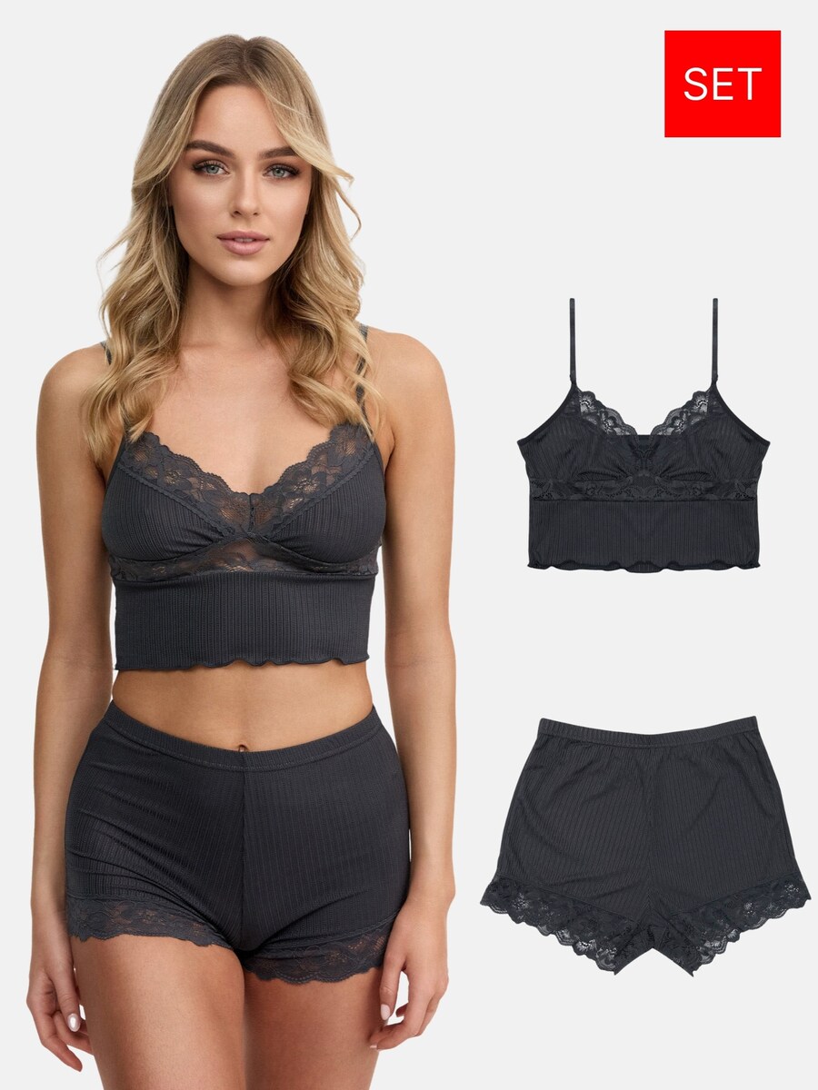 Короткий пижамный комплект Tazzio F921, антрацит
Короткий пижамный комплект Tazzio F921, антрацит