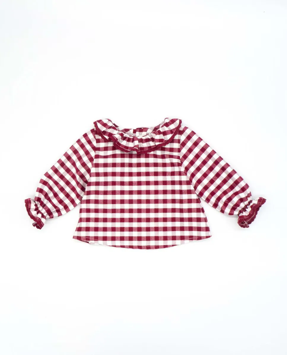 Хлопковая блуза для девочки темно-бордового цвета Fina Ejerique
Хлопковая блуза для девочки темно-бордового цвета Fina Ejerique