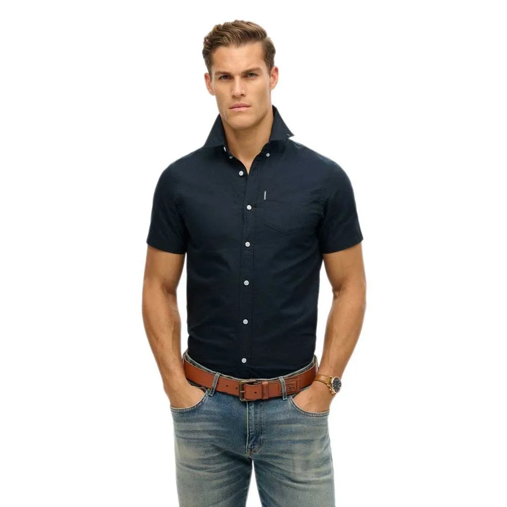Рубашка с коротким рукавом Superdry Oxford, черный 
Рубашка с коротким рукавом Superdry Oxford, черный