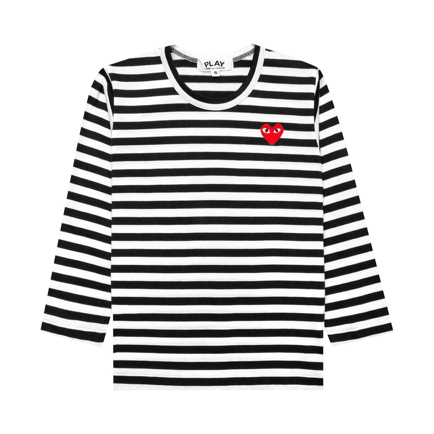 Детская футболка с длинными рукавами и логотипом в полоску в форме сердца Comme des Garçons PLAY, цвет Черный/Белый
Детская футболка с длинными рукавами и логотипом в полоску в форме сердца Comme des Garçons PLAY, цвет Черный/Белый