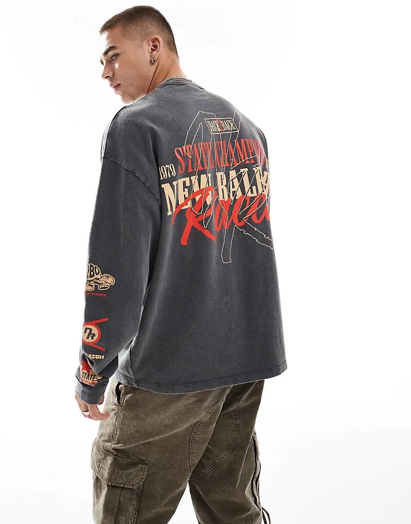 Рубашка свободного кроя ASOS DESIGN с длинными рукавами черного цвета с гоночным принтом на груди и спине
Рубашка свободного кроя ASOS DESIGN с длинными рукавами черного цвета с гоночным принтом на груди и спине