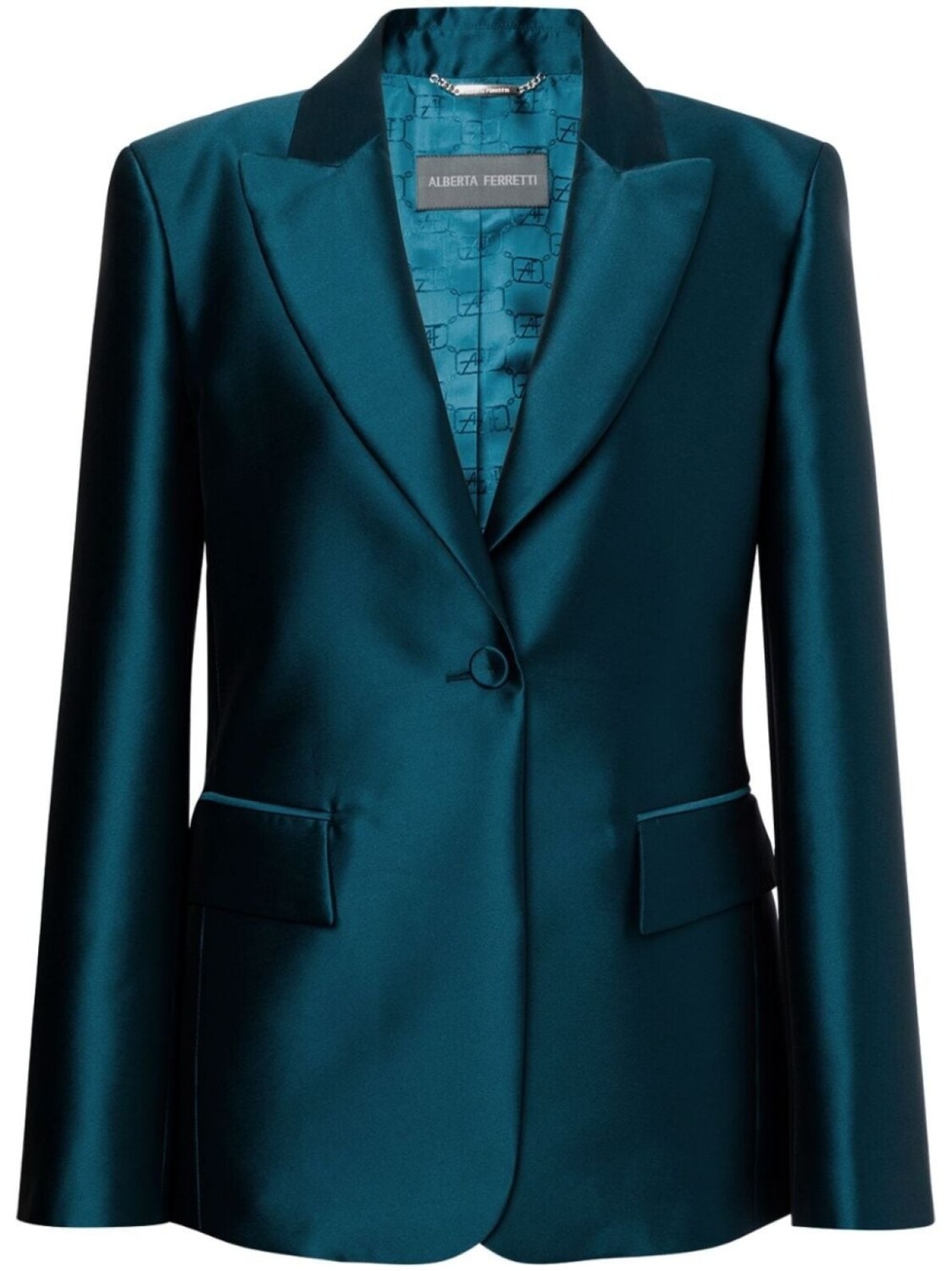Alberta Ferretti однобортный атласный блейзер, синий
Alberta Ferretti однобортный атласный блейзер, синий