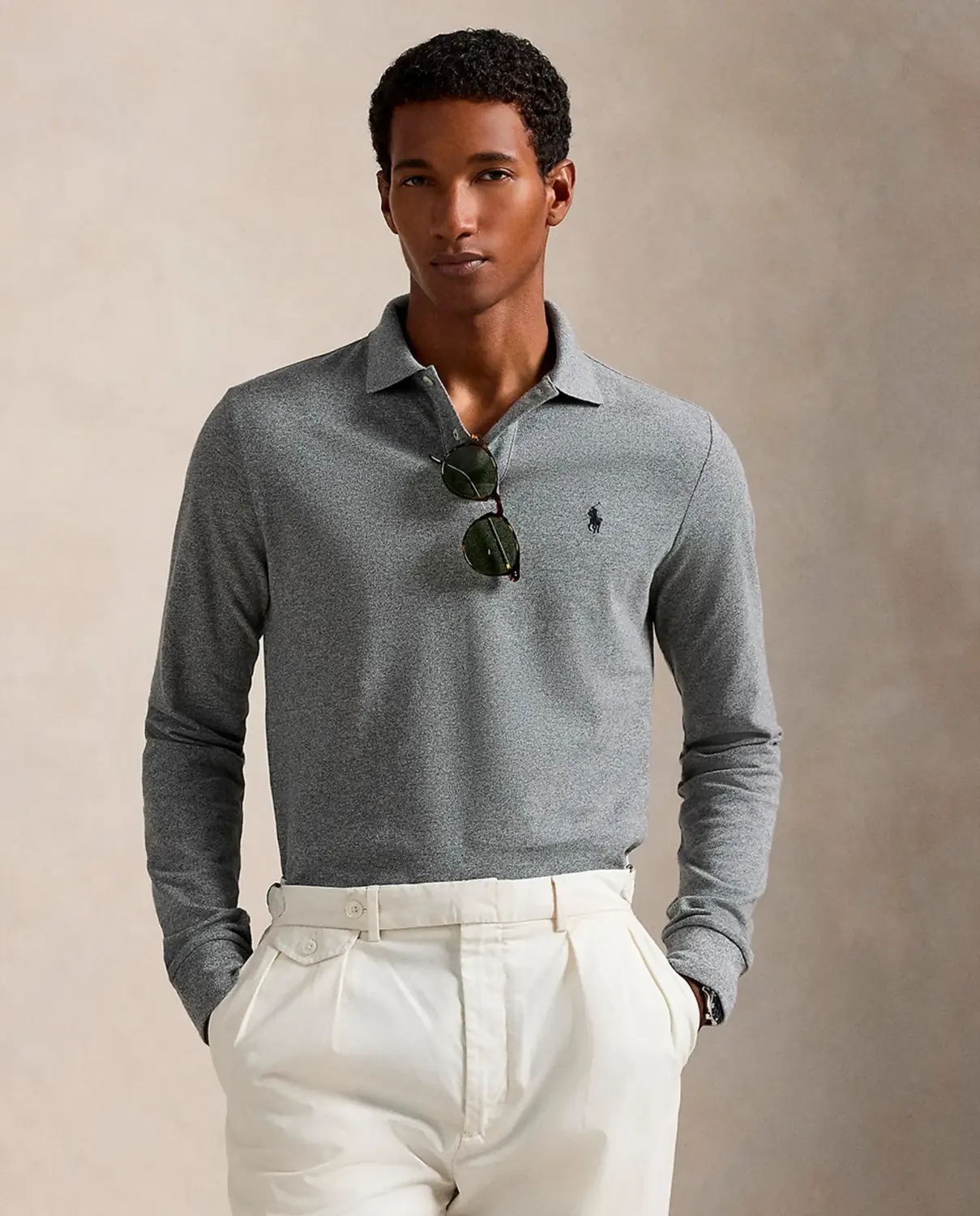 Мужское поло из пике Custom Slim Fit Polo Ralph Lauren, серый
Мужское поло из пике Custom Slim Fit Polo Ralph Lauren, серый