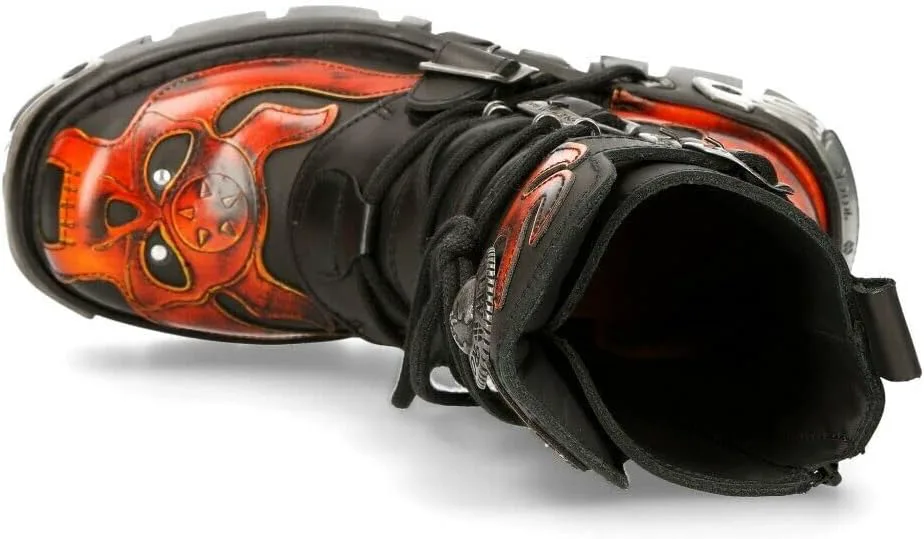 Мужские кожаные ботинки New Rock с серебристым металлическим черепом в готическом панк-стиле, черный
Мужские кожаные ботинки New Rock с серебристым металлическим черепом в готическом панк-стиле, черный