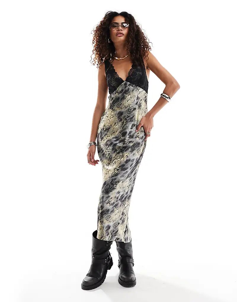 Платье мидакси с глубоким вырезом из кружева и змеи Kiss The Sky
Платье мидакси с глубоким вырезом из кружева и змеи Kiss The Sky