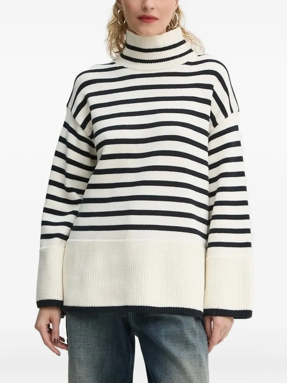 Полосатый свитер с высоким воротом Marc O'Polo, белый
Полосатый свитер с высоким воротом Marc O'Polo, белый