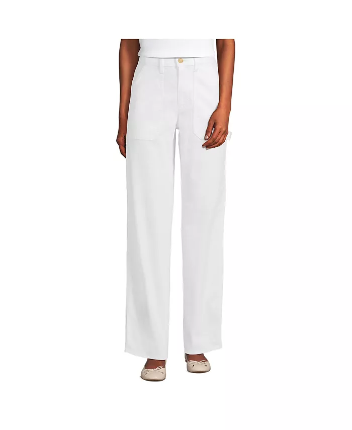 Узкие брюки-чинос с высоким поясом и рисунком "елочка" в стиле utility Lands' End, белый
Узкие брюки-чинос с высоким поясом и рисунком "елочка" в стиле utility Lands' End, белый