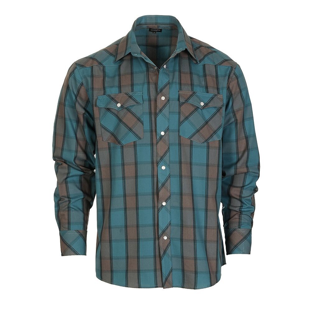 Gioberti Мужская рубашка в клетку с длинным рукавом в стиле вестерн и жемчужными кнопками, цвет Teal Brown
Gioberti Мужская рубашка в клетку с длинным рукавом в стиле вестерн и жемчужными кнопками, цвет Teal Brown