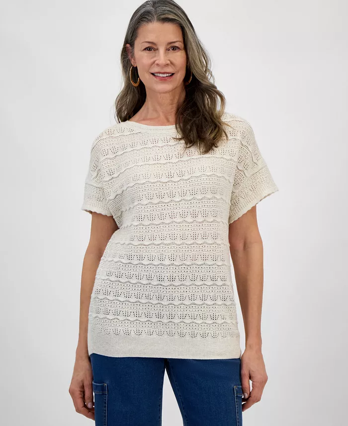 Женский свитер с люрексом Pointelle и рукавами долман Style & Co, белый
Женский свитер с люрексом Pointelle и рукавами долман Style & Co, белый