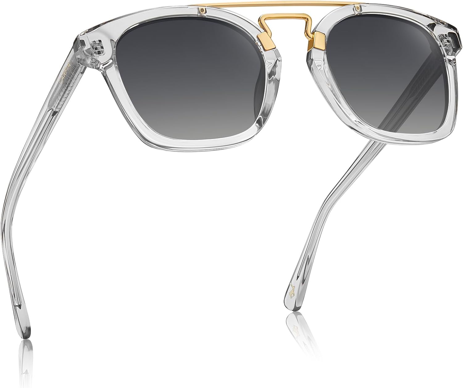 Женские поляризованные солнцезащитные очки CARFIA Retro с защитой от УФ-излучения UV400, уникальная двойная металлическая перемычка, квадратные линзы из высококачественного ацетата, A4-transparent Grey Frame Grey Lens
Женские поляризованные солнцезащитные очки CARFIA Retro с защитой от УФ-излучения UV400, уникальная двойная металлическая перемычка, квадратные линзы из высококачественного ацетата, A4-transparent Grey Frame Grey Lens