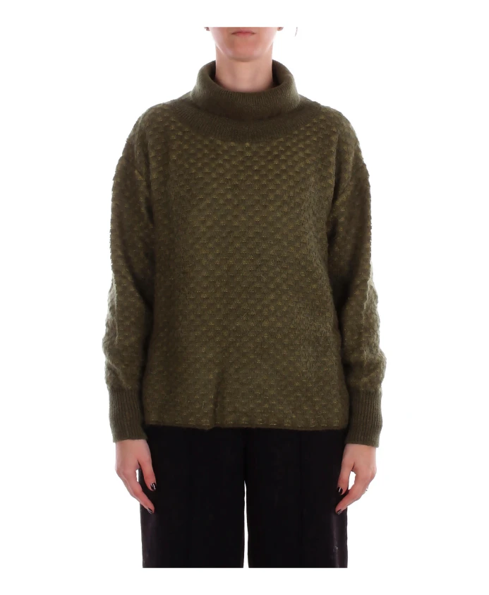 Свитер с высоким воротником и логотипом на спине Manila Grace, зеленый
Свитер с высоким воротником и логотипом на спине Manila Grace, зеленый