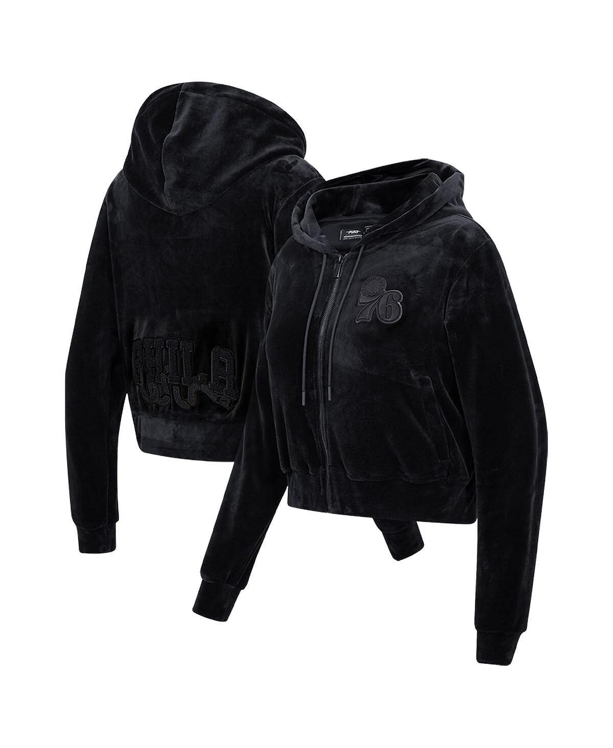 Женская велюровая толстовка с молнией во всю длину Philadelphia 76ers тройного черного цвета Pro Standard, черный
Женская велюровая толстовка с молнией во всю длину Philadelphia 76ers тройного черного цвета Pro Standard, черный