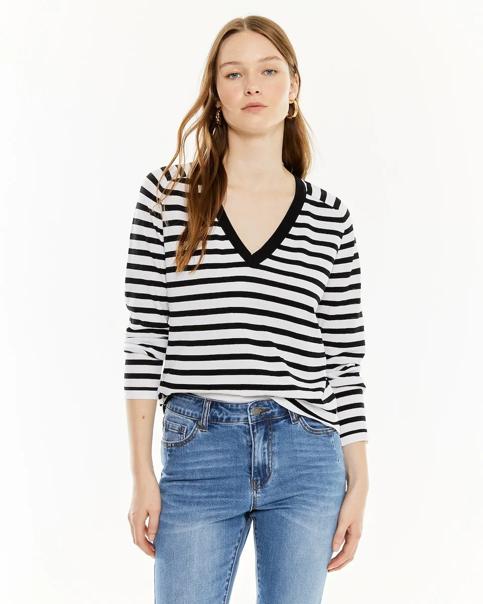 Женский джемпер в полоску с длинным рукавом System Action, черный
Женский джемпер в полоску с длинным рукавом System Action, черный