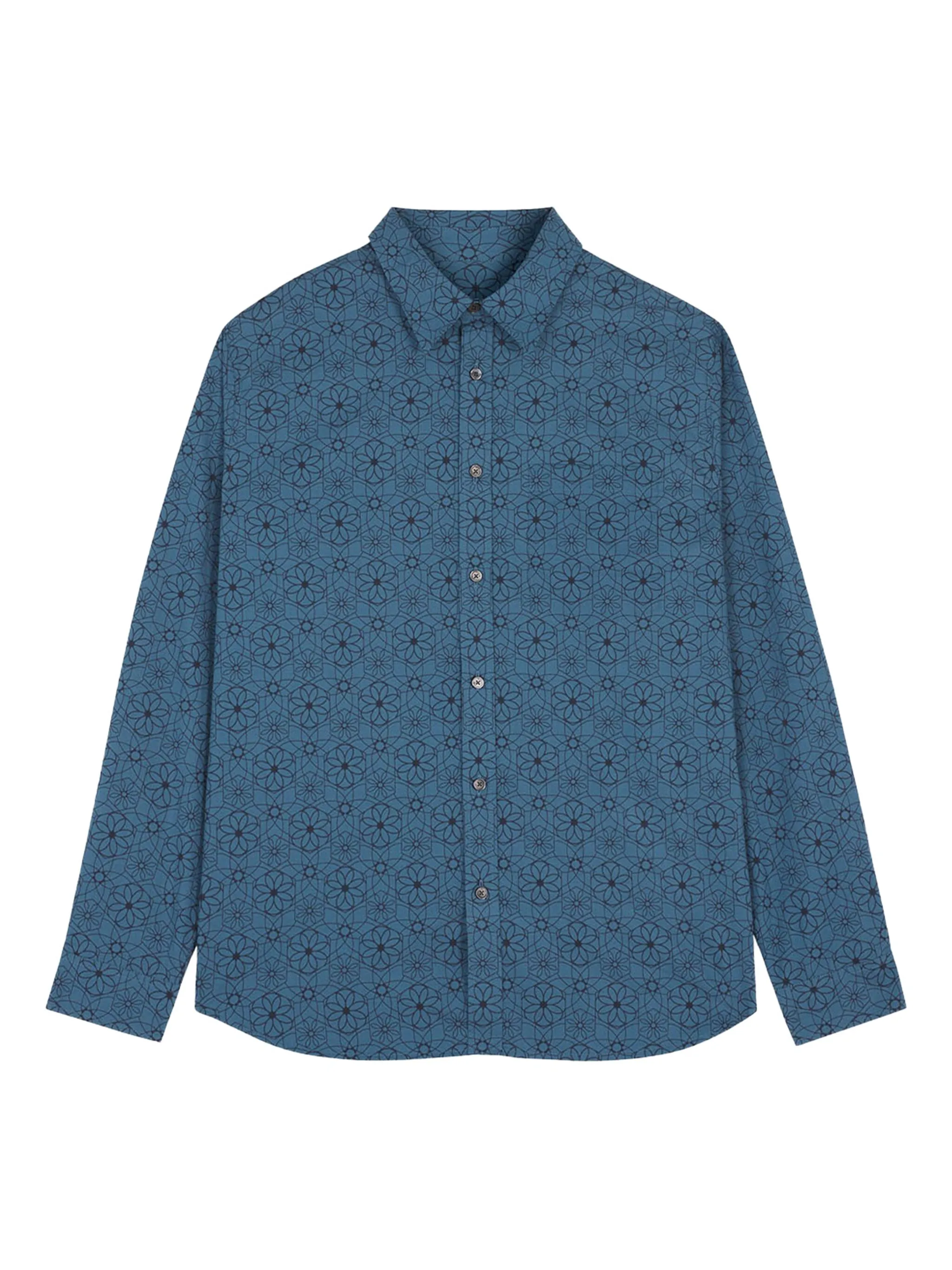 Рубашка с цветочным принтом Maison Kitsuné, синий
Рубашка с цветочным принтом Maison Kitsuné, синий