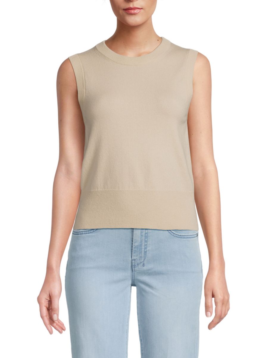 Жилет-свитер из смесовой шерсти Vince, цвет Light Oat 
Жилет-свитер из смесовой шерсти Vince, цвет Light Oat