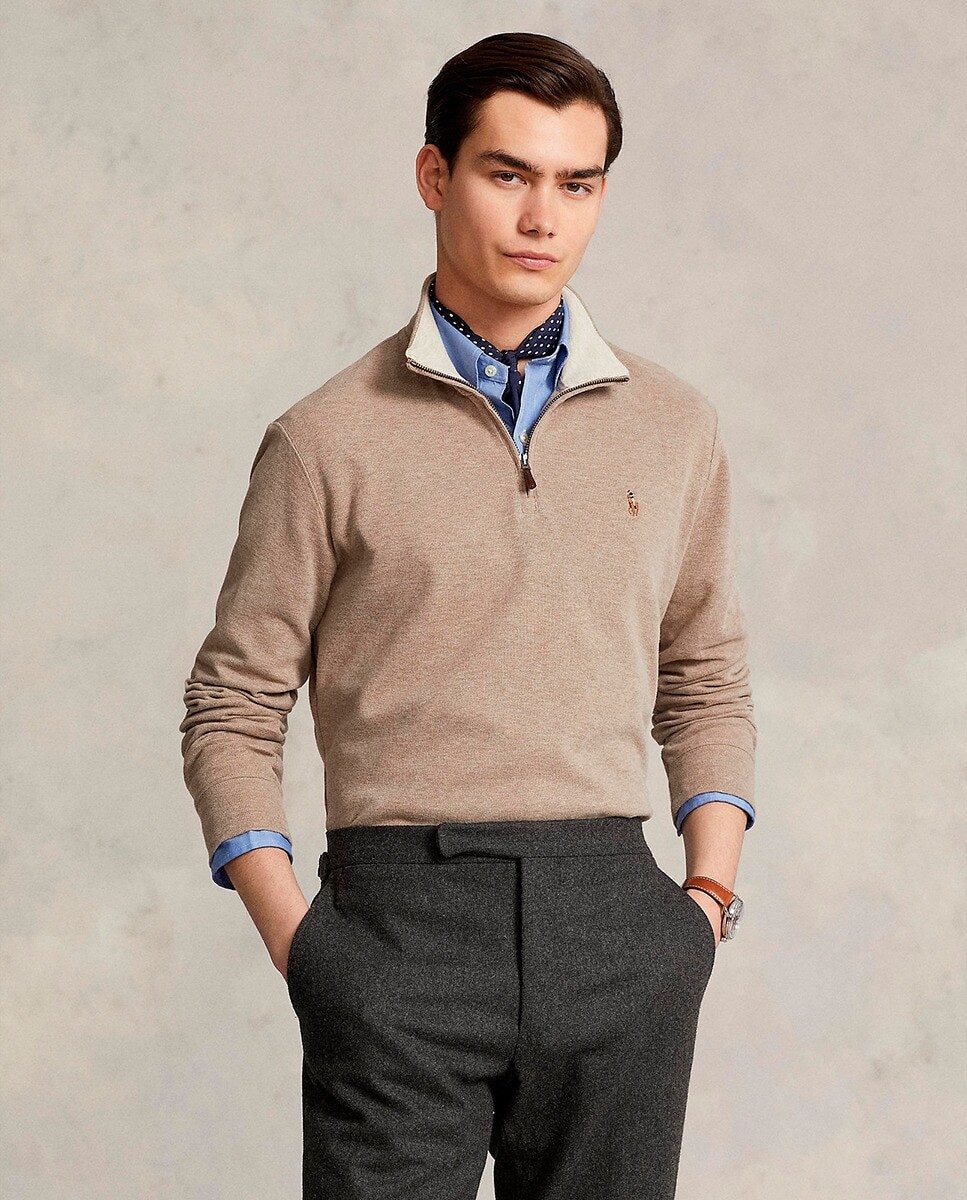 Мужской хлопковый свитер с высоким воротником и застежкой-молнией Polo Ralph Lauren, крот
Мужской хлопковый свитер с высоким воротником и застежкой-молнией Polo Ralph Lauren, крот