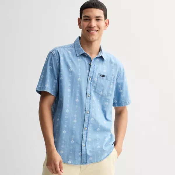 Мужская рубашка с коротким рукавом на пуговицах Rvca, цвет vertical blue
Мужская рубашка с коротким рукавом на пуговицах Rvca, цвет vertical blue