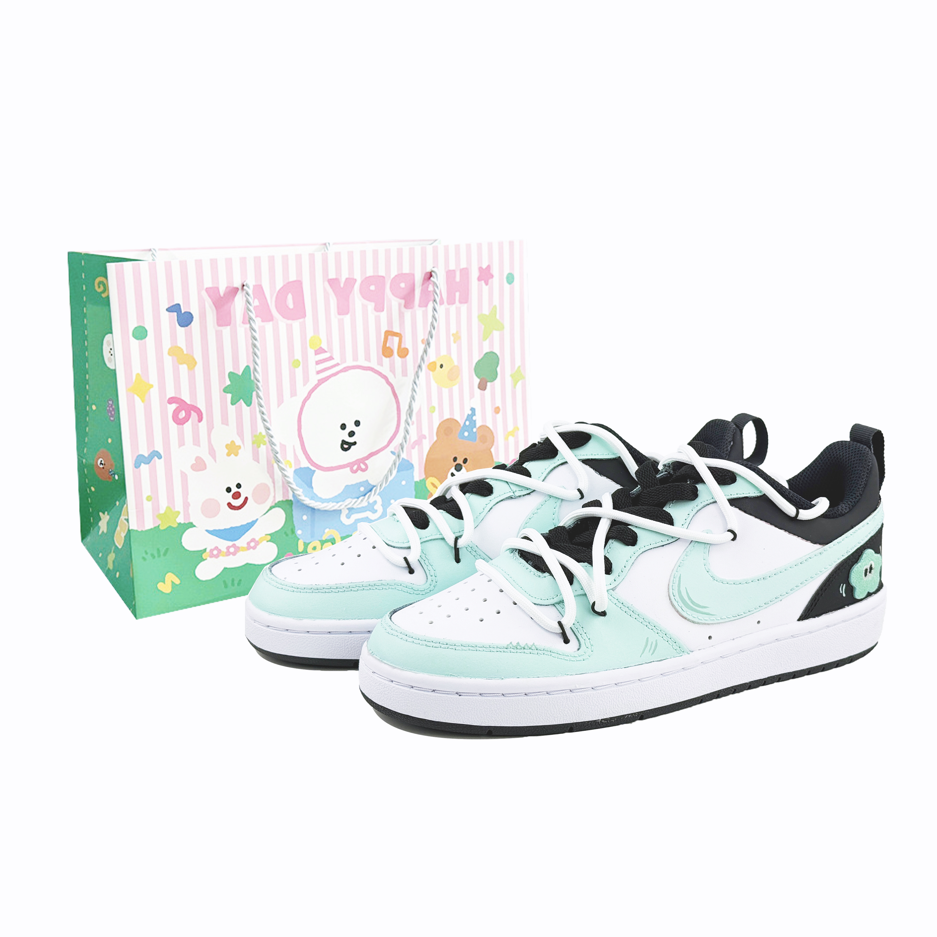 Детские кроссовки для скейтбординга Court Borough Low 2 с противоскользящим покрытием и износостойким верхом Nike, розовый/зеленый 
Детские кроссовки для скейтбординга Court Borough Low 2 с противоскользящим покрытием и износостойким верхом Nike, розовый/зеленый