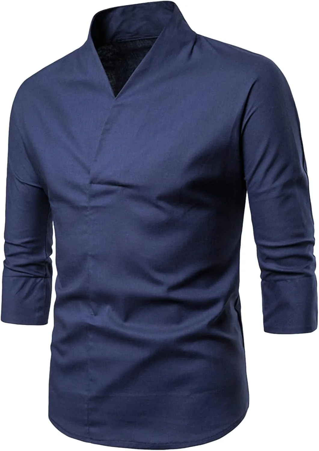 Мужская льняная рубашка с коротким рукавом, Slim Fit, стоячий воротник QUNPIU
Мужская льняная рубашка с коротким рукавом, Slim Fit, стоячий воротник QUNPIU