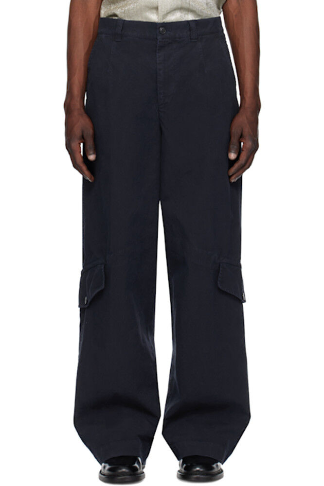 Брюки-карго из хлопка темно-синего цвета Dries Van Noten
Брюки-карго из хлопка темно-синего цвета Dries Van Noten