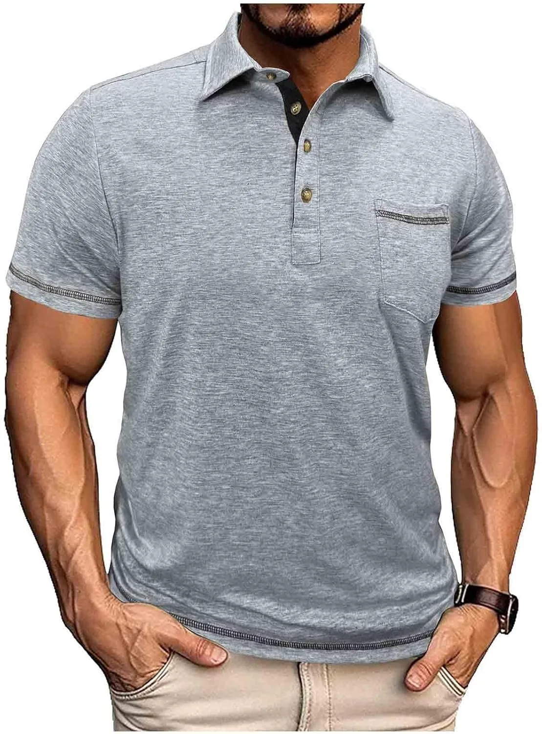 Мужская футболка Dademeo Muscle Henley для тренировок, легкая, Slim Fitted, с карманом
Мужская футболка Dademeo Muscle Henley для тренировок, легкая, Slim Fitted, с карманом