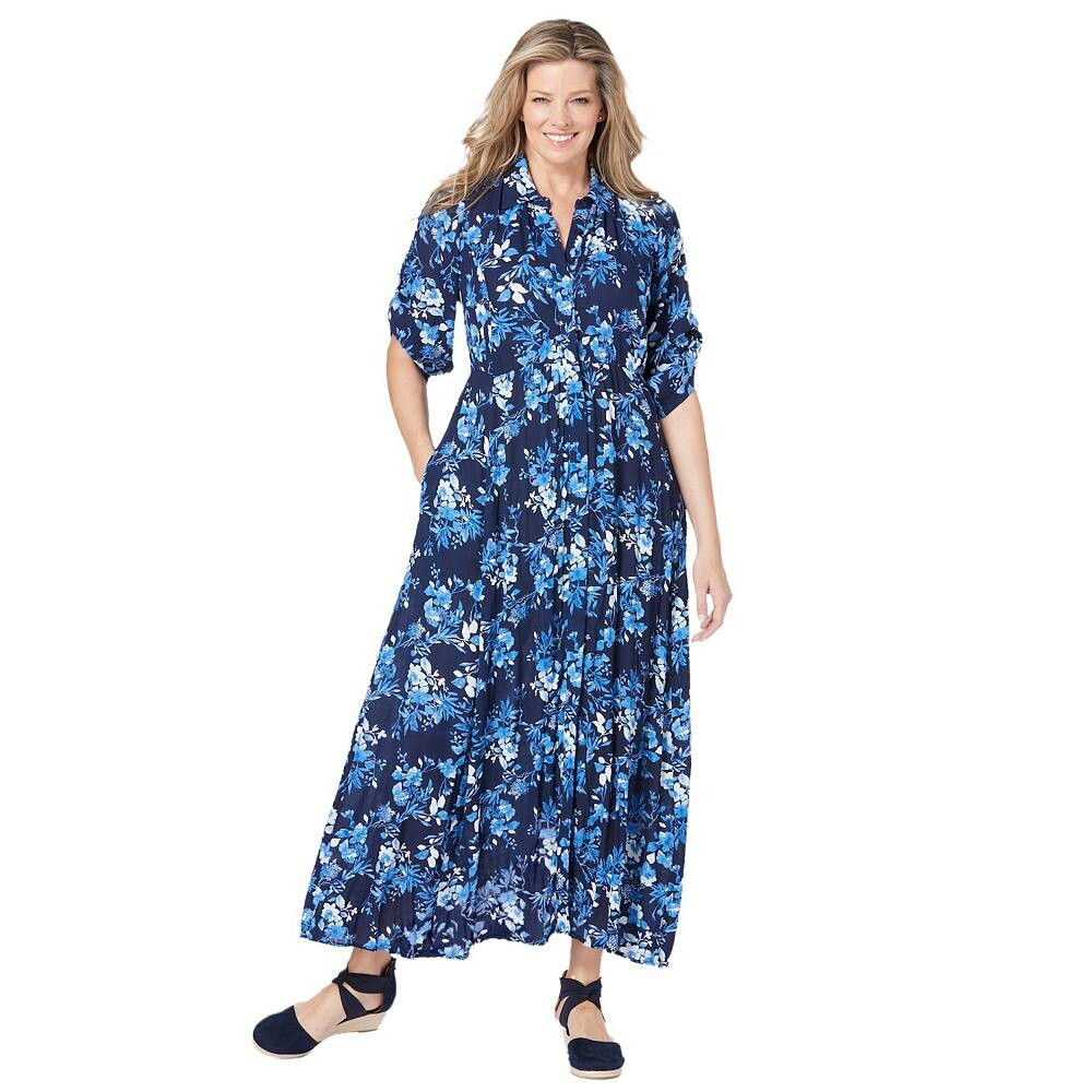 Женщина в женском платье-рубашке больших размеров с жатыми рукавами и язычками Woman Within, цвет Navy Painterly Bouquet
Женщина в женском платье-рубашке больших размеров с жатыми рукавами и язычками Woman Within, цвет Navy Painterly Bouquet